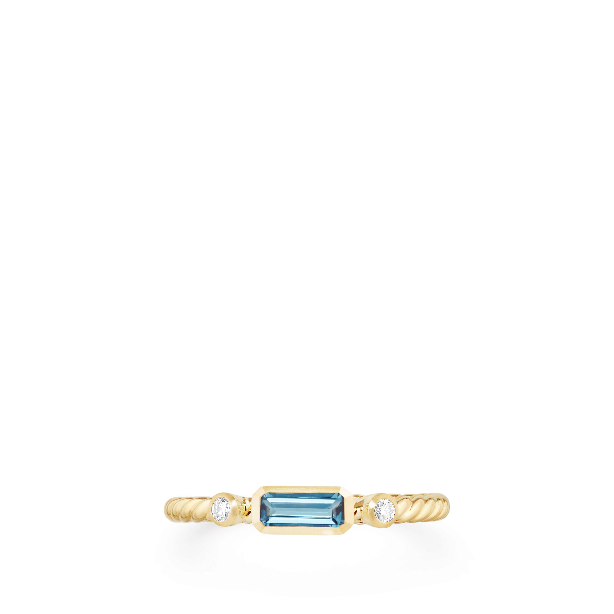 Cable Collectibles Stack Ring in 18K Yellow Gold with Diamonds