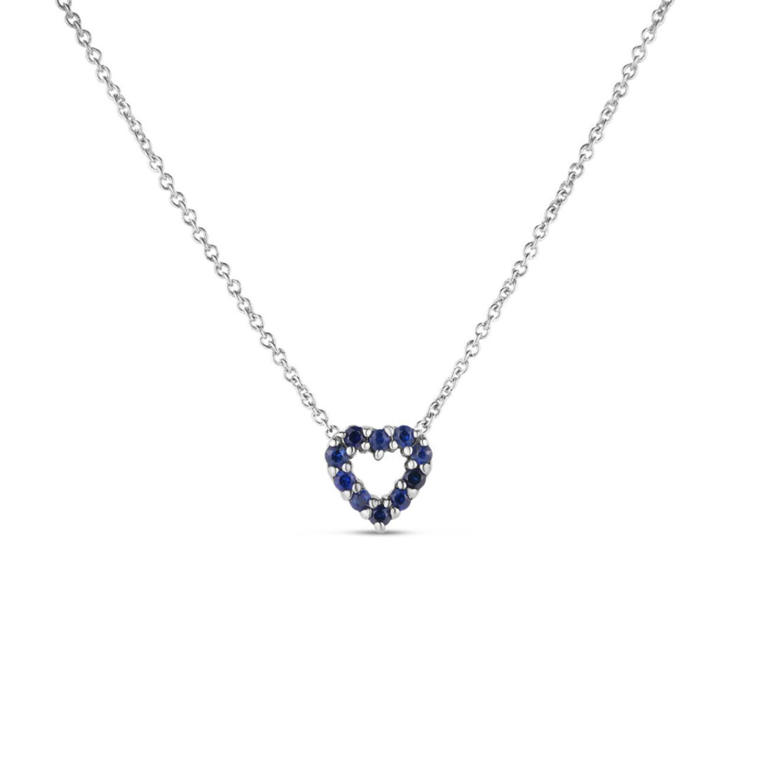 Reversible Blue Sapphire and Diamond Heart Tiny Treasure