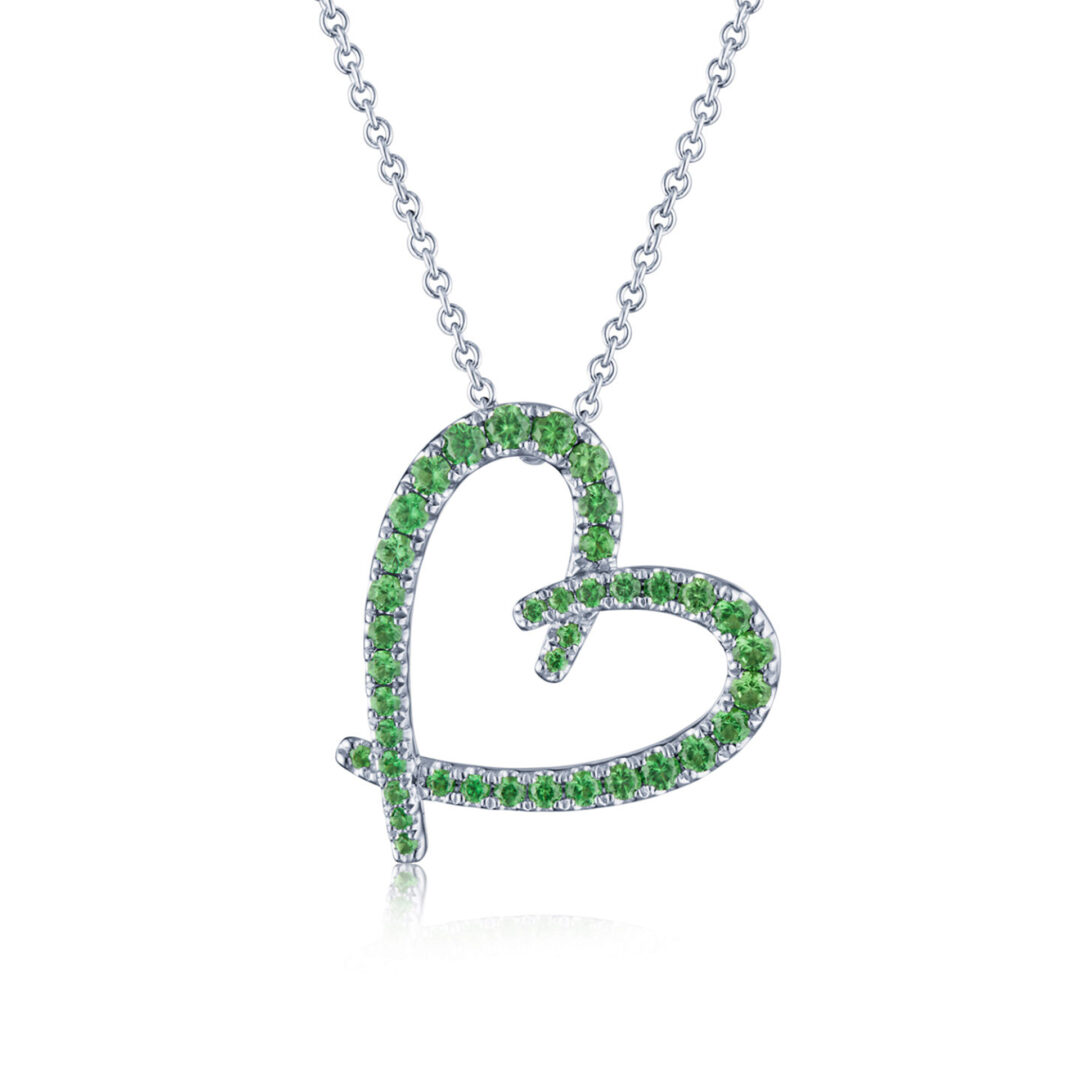 GREEN TSAVORITE HEART PENDANT