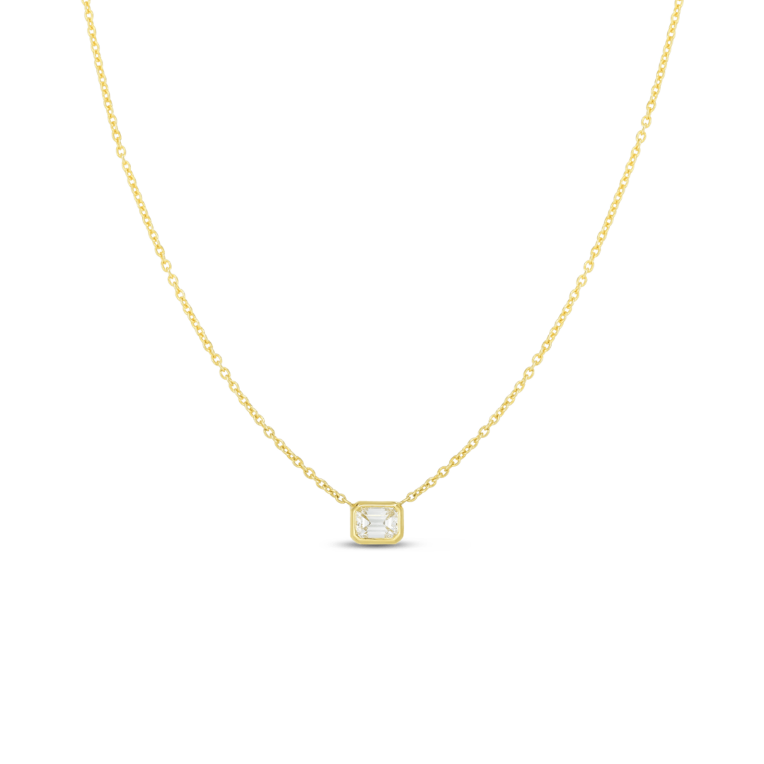 Classic Emerald Cut Diamond Necklace