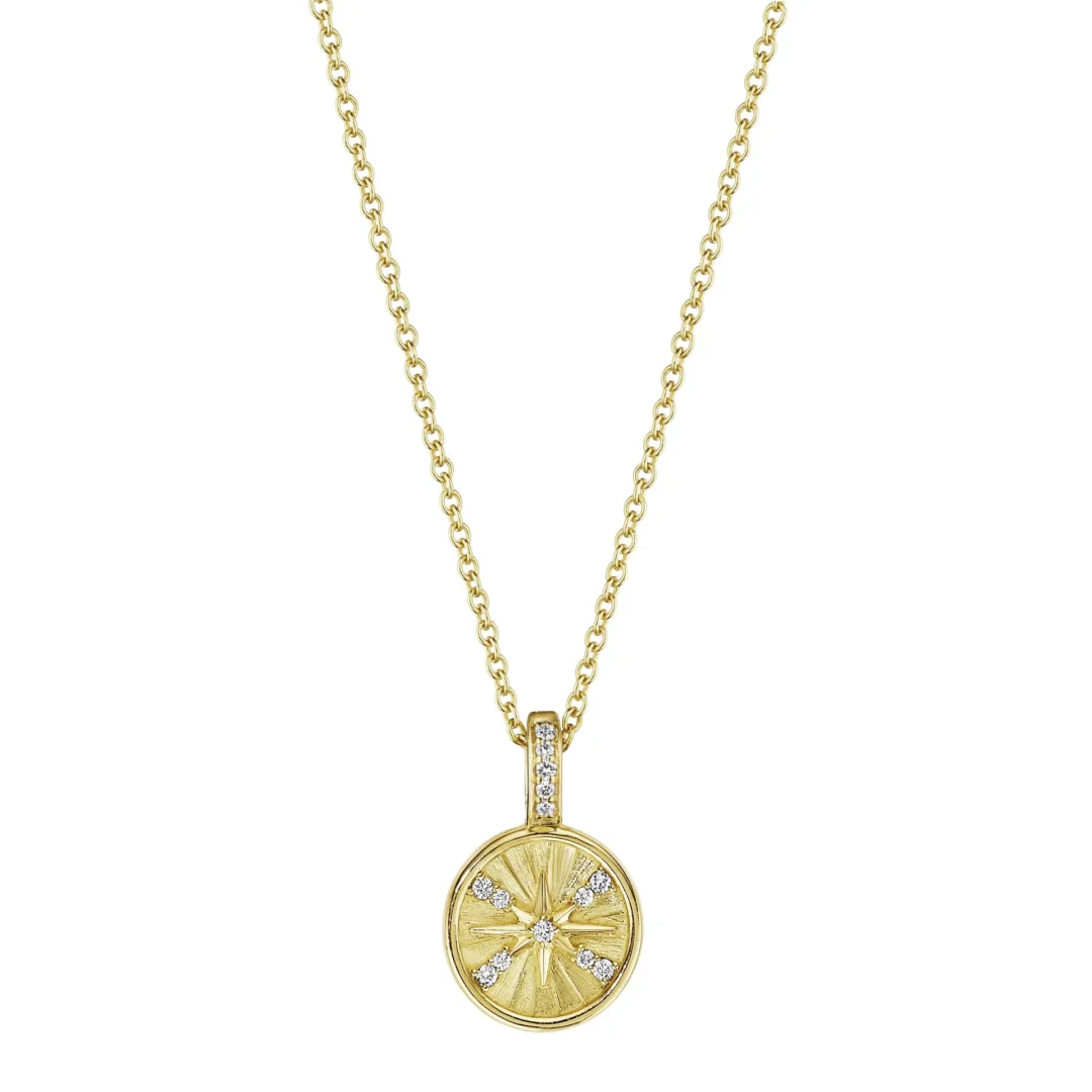 Petite Penny Round Starburst Necklace