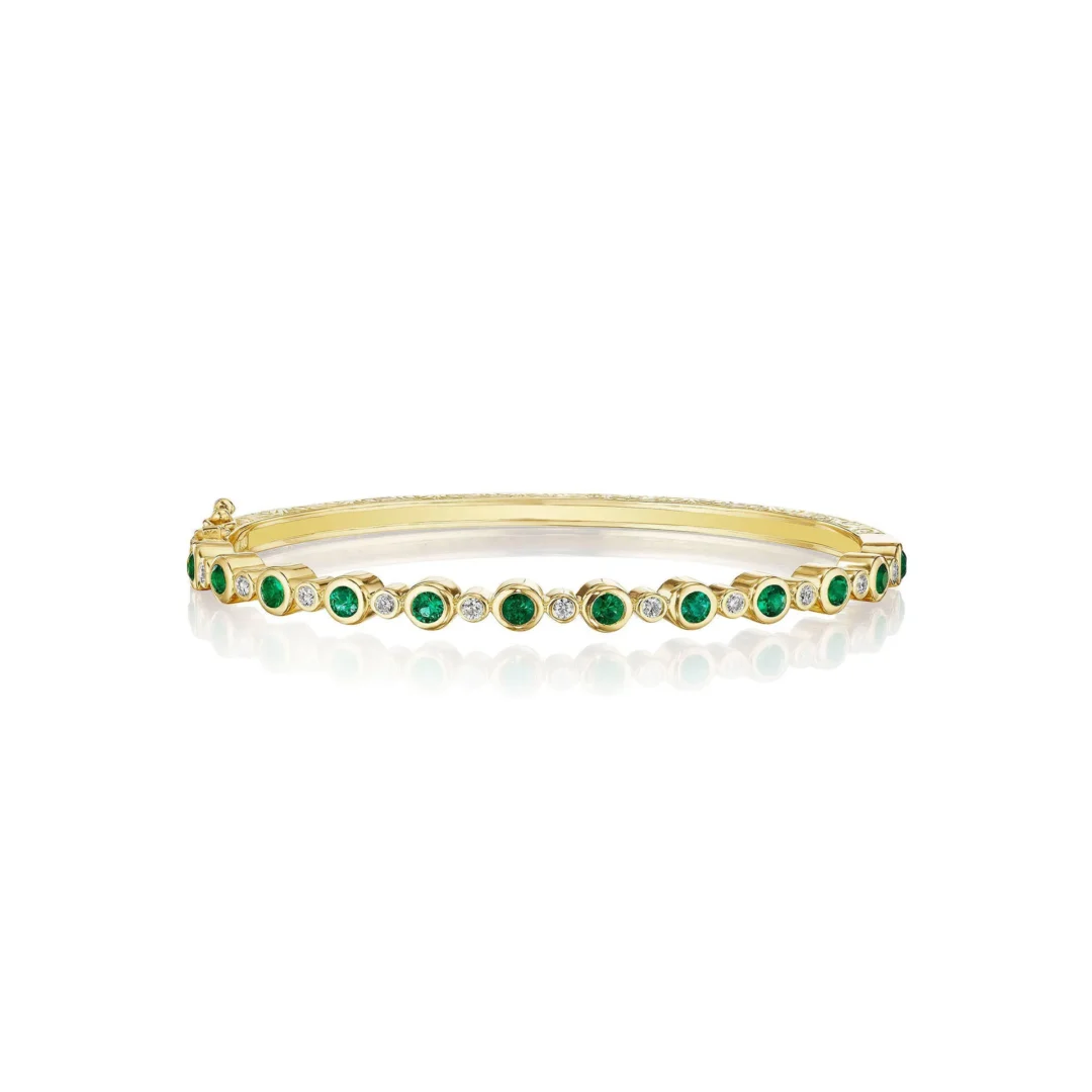 Emerald and Diamond Aura Bangle