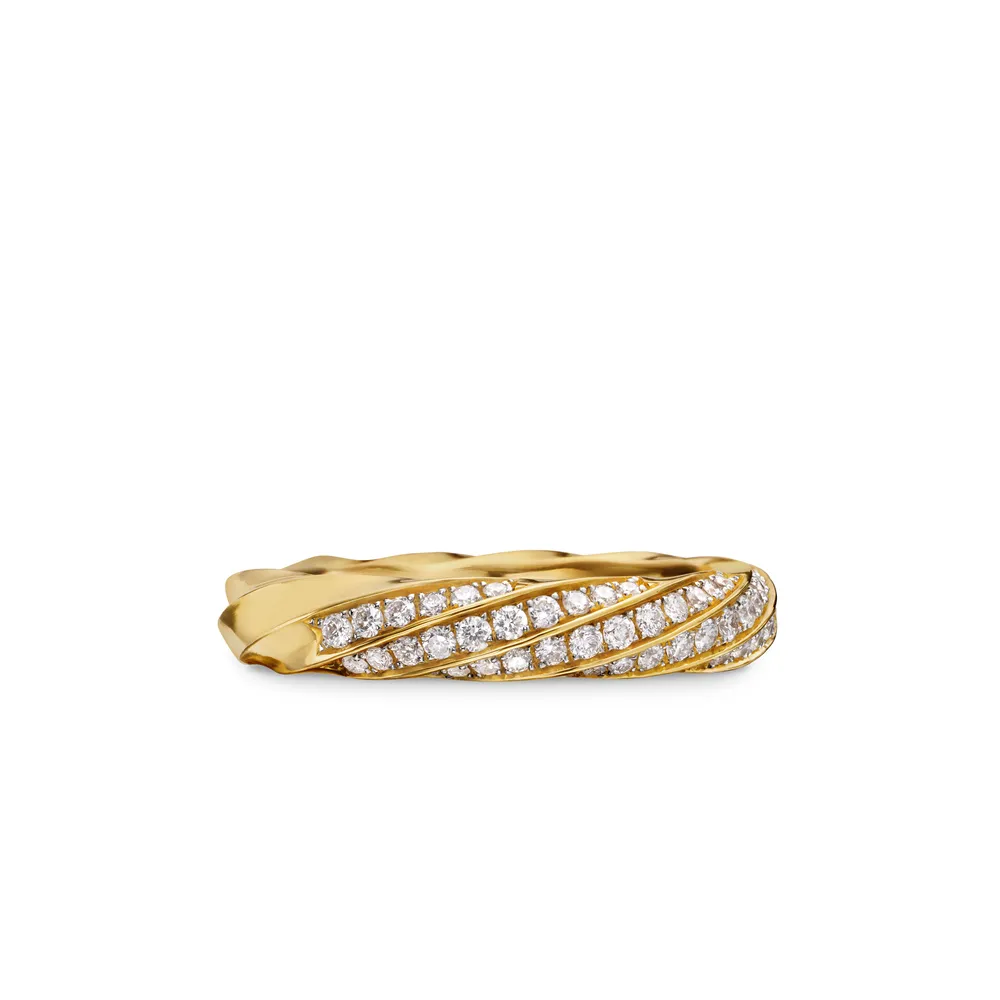 Recycled 18-karat yellow gold • Pavé diamonds, 0.40 total carat weight • Ring, 4mm